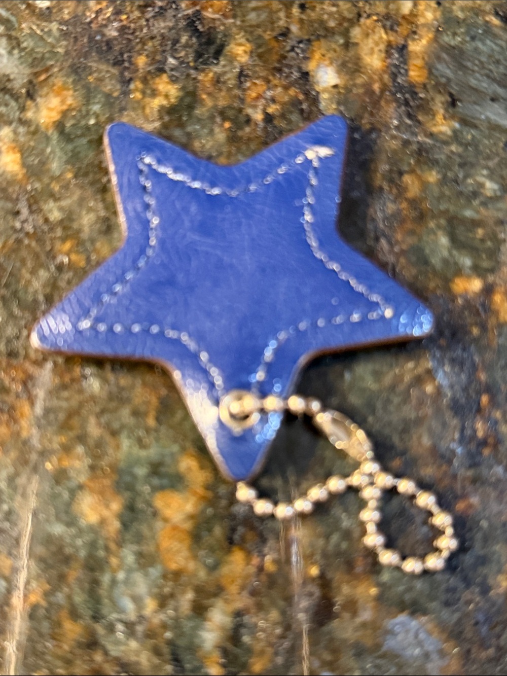 Coach Navy Star Leather Bag Charm with Silver Accents - Picture 13 of 13